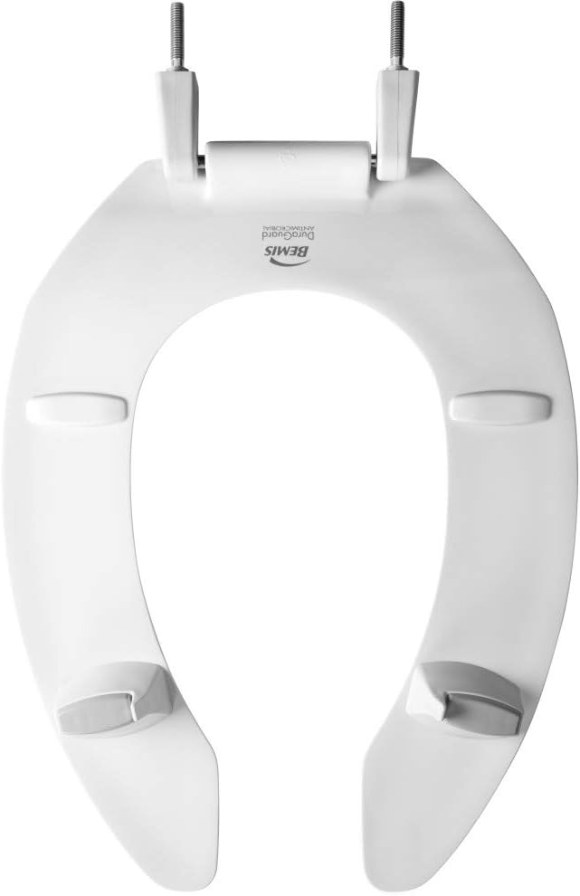 BEMIS 2L2155T 000 Medic-Aid 2" Lift Raised Open Front Plastic Toilet Seat, ELONGATED, Long Lasting Solid Plastic, White - - 