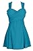 Wantdo Women's Crossover Solid Swimdress Skirted Bottom Swimsuit
