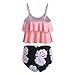 Leadmall Women Tankini Ruffle Swimsuit – Ladies Floral Print Control Tummy Bikini Set – Two Pieces High Waist Beachwearthumb 4