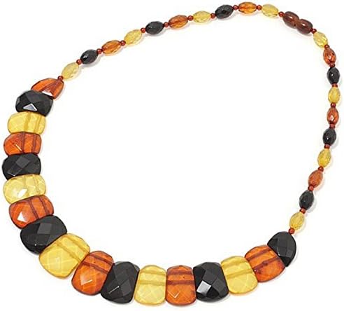 Baltic Cherry Red Amber Necklace in Multicolors?Cleopatra-style Yellow 48cm 18.9"