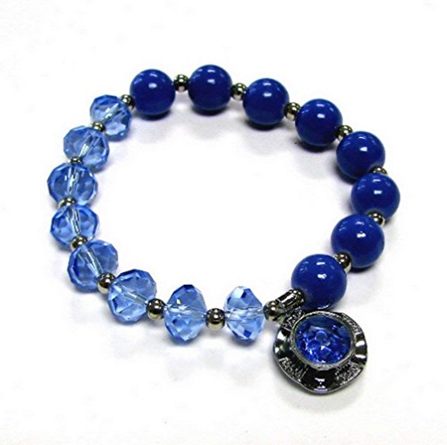 Pulsera Mujer / Amuleto de la suerte Crystal Spinner / Color piedra de nacimiento / Zafiro de septiembre