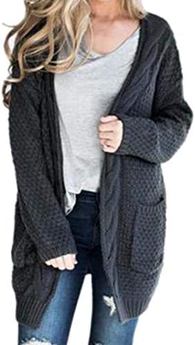 Sianaoi Autumn Winter Women Long Sleeve Loose Knitting Cardigan Sweater Knitted Pull