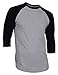 Men's Plain Raglan 3/4 Sleeve Athletic Baseball Jersey T-shirt