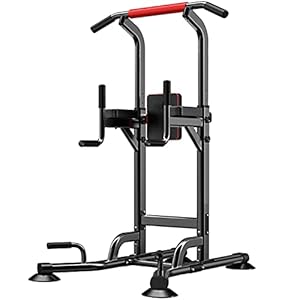 Verstelbare Power Tower Pull Up Bar Dip Stand, Multifunctionele Workout Station voor Home Gym Krachttraining, Gewicht…