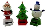 Christmas Solar Powered Dancing Snowman, Christmas Tree and Santa (3 Pack) in Bubble Packages