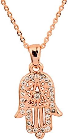 Fashion Turkish Crystal Hand of Fatima Hamsa Pendant Necklace Chain For Women