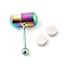 CrazyPiercing Rainbow Vibrating Tongue Ring Stainless Steel Body Piercing With 2 Batteries