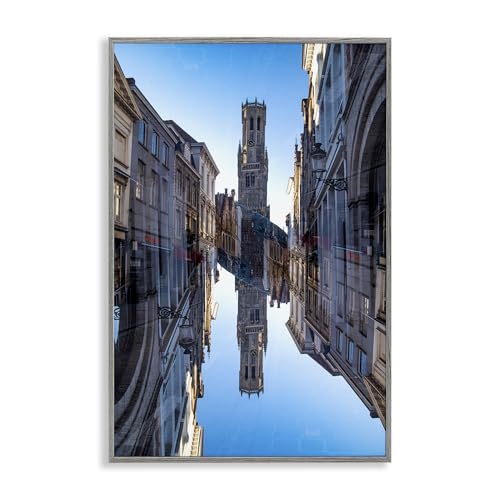 Stupell Industries Historical Urban Reflection Gray Framed Giclee Art design by…