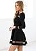 LookbookStore Women's A Line Skater Long Sleeves Mesh Panel Flare Casual Dress