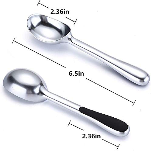 JSDOIN Ice Cream Scoop with Chisel-Shaped Tip, Non-Slip Easy to Grip Handle, Solid Stainless Steel for Soft or Hard Ice Cream - Dishwasher Safe