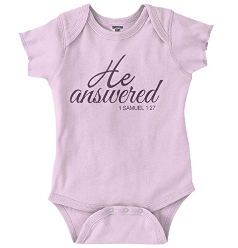 He Answered New Parents Christian Baby Gifts Cute Onesie Bodysuit
