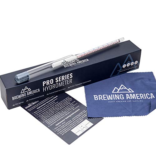 Brewing America AmericanMade Specific Gravity Hydrometer Alcohol ABV Tester Pro Series