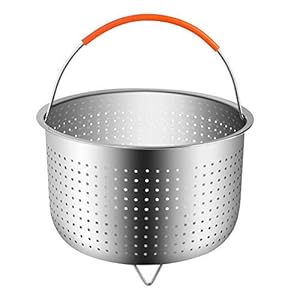 Steamer Basket, Mand voor Instant Pot Accessoires 6/8Qt – RVS Stoom Instant Pot, met Siliconen Bedekt Handvat, Steamer…