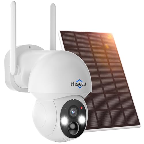 Hiseeu Solar Security Camera, Wireless Outdoor Camera (White-1)