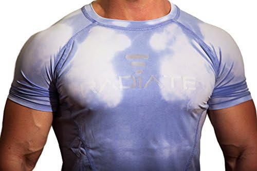 Radiate Athletics Men's Greyish Blue Short Sleeve Advanced Color-Changing Workout Shirt, Small