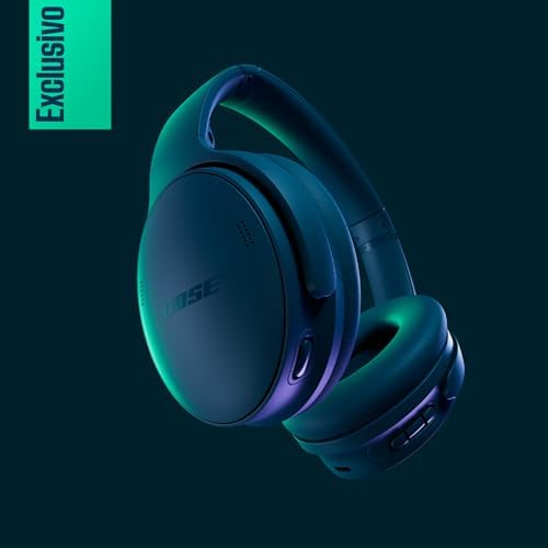 QuietComfort Headphones, Auriculares inalámbricos con cancelación de Ruido, Auriculares de Diadema con Bluetooth, micrófono y Cable con hasta 24h de autonomía, Azul crepúsculo