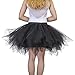 Dancina Women's Adult Vintage Petticoat Tulle Tutu Skirt [Sticker XXL],Black,Plus Size
