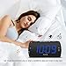 DreamSky Digital Alarm Clock Radio with USB Charging Port, FM Radios with Headphone Jack, Large 1.8 Inch LED Display with Dimmer, Snooze, Sleep Timer, Plug in Alarm Clock Blue Display for Bedroom