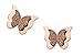 WDSHOW 18k Rose Gold Butterfly Stud Earrings Necklace Set for Women