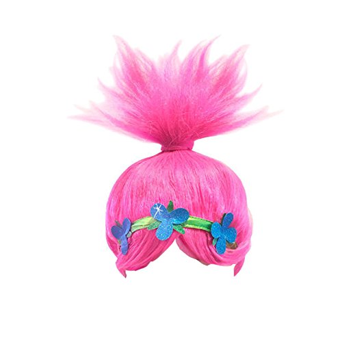 Cosplay Wigs Pink Trolls Poppy Princess Style Women Costume Hair Wig Party Head Accessories for Wig Cap (8195A)
