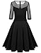 Meaneor Women's A-Line Dress Mesh Patchwork Pleated Little Cocktail Party Dress