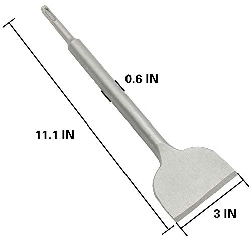 Wide Tile & Thinset Chisel, 3" x 10" Wall and Floor Scraper Shank for