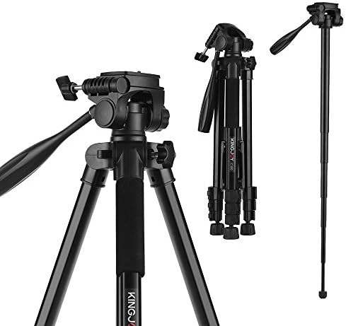 TPOTOO KINGJOY VT-880 2 in 1 Portable Adjustable Aluminium Alloy Camera Tripod Monopod 360° Panoramic Shooting for Canon Nikon Sony Fuji Video Camcorder Action Camera GoPro Hero