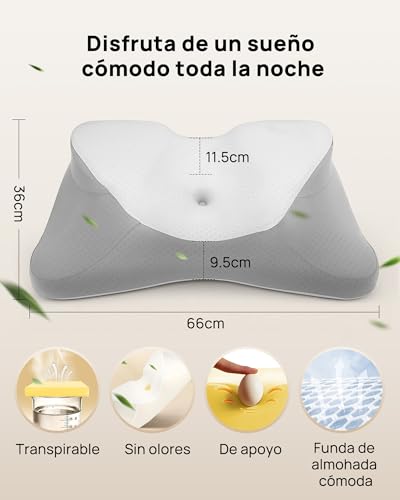 Feagar Cervical and Neck Pillow – Ergonomic Memory Foam Cervical Pillows for Sleeping, Cervical Support and Neck Comfort Pillow for Night Rest