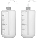 stonylab Chemical Wash Bottle, 2-Pack Plastic Safety Lab Squeeze Wash Bottle, LDPE with Narrow Mouth, 1000 ml / 2 Bottle