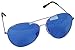 Retro Blue Lens Silver Frame Aviator Rock Star Glasses