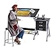 Tangkula Drafting Table Art & Craft Drawing Desk Art Hobby Folding Adjustable w/Stool (Black)