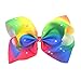 CÉLLOT 8 inch Hair Bows for Girls Alligator Clips Grosgrain Ribbon Rainbow Back to School Festival Christmas Bling Rhineston Hair Accessories for Baby Girls Toddler Girls Kids