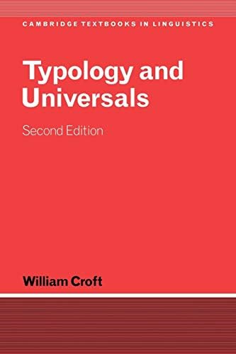 Language Universals Linguistic Typology: Syntax and Morphology