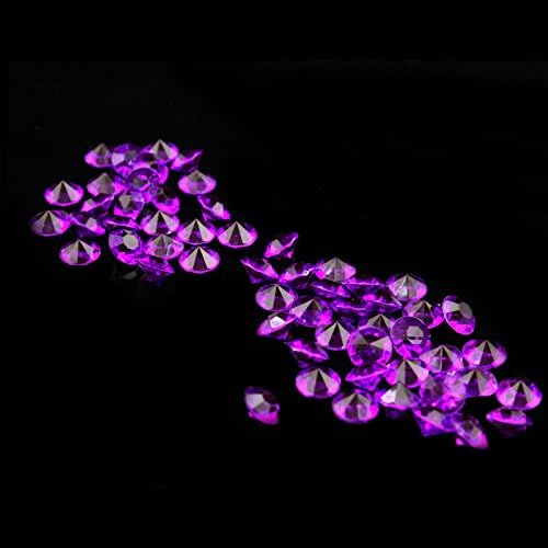 800 Diamond Acrylic Table Confetti Wedding Bridal Shower Party Decorations Scatter Crystals 4 Carat/ 10mm 20 Colors (Dark Violet)