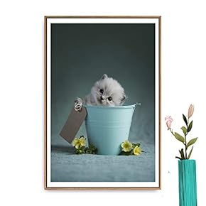 Framed Christmas Santa Claus Home Artwork for Living Room Bedroom