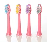 Replacement Brush Heads for: Ivation Rechargeable Electric Toothbrushes w/Sonic Wave Technology - 4-Pack, Color Coded