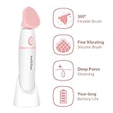 Facial Cleansing Brush, multifun Food Grade Silicone Face Brush for All Skin Types, Waterproof Electric Deep Cleansing Brush, Gentle Exfoliating and Removing Blackhead, Massaging
