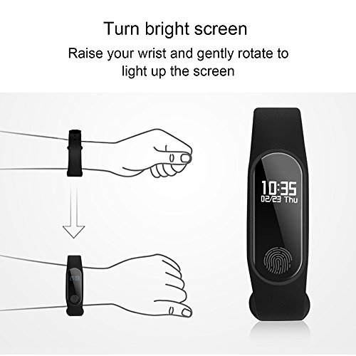 Refaxi Smart Watch Bracelet Wristband Fitness Tracker Blood Pressure Heart Rate Monitor (Black)