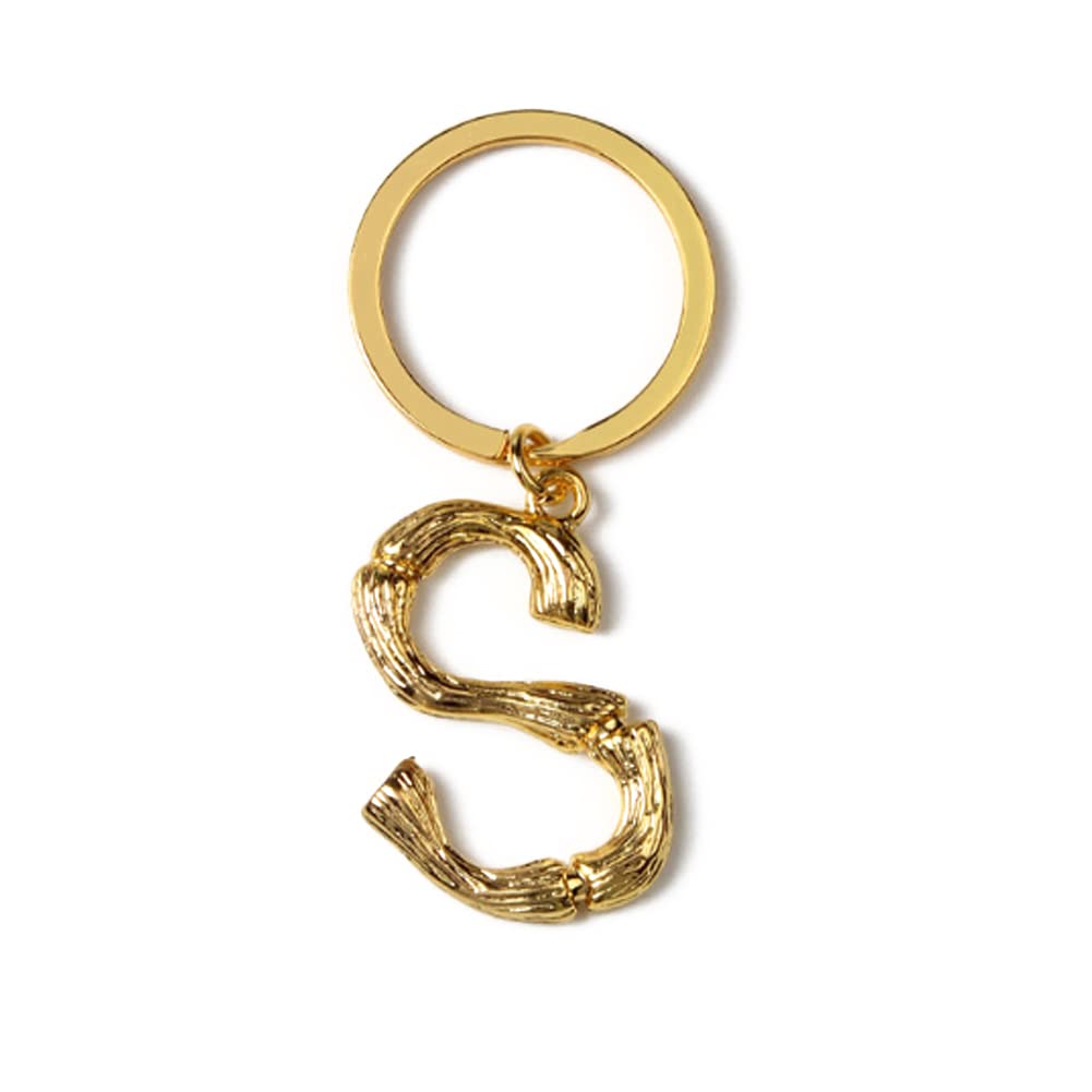 ARFUKA Keyring Alphabet Keychain Stainless Steel Letter S Initial Key Ring Birthday Key Chain for Men and Women Gold