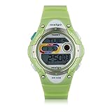 Pasnew LED 100M Waterproof Digital Sport Watch for 5-15 Years Old Boys Girls Kids Students (Green)