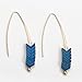 Threader Drop Earring Arrow Dangle Hoops Retro Unique Ear Crawler Earrings Climber Long Ear Line Jewelry Blue Tone