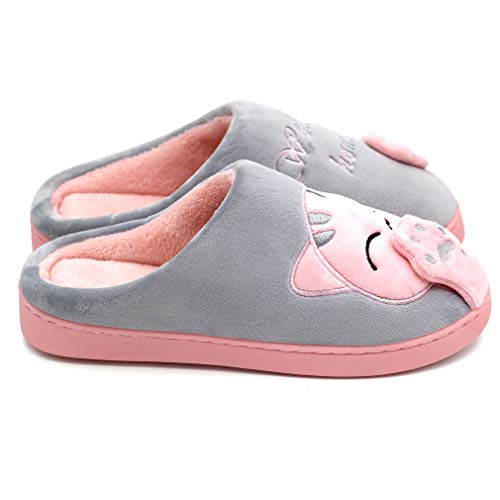 ALOTUS-Women-Men-Memory-Foam-Winter-Slippers-Booties-Animal-Cute-Cartoon-Cat-Warm-Fuzzy-Bedroom-Shoes-Big-Girl-Anti-Skid