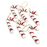 6pcs/set 2016 Xmas Hanging Candy Cane Christmas Party Decoration Mini Crutch For Christmas Tree Ornament (Red)