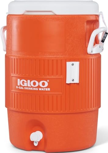 Igloo - 5 Gallon Seat Top - Getränkespender, Getränkebehälter mit Zapfhahn - 19 Liter, Orange