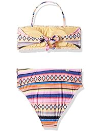 Hobie Big Girls 'Bandeau ajustable parte superior y de alta cintura parte inferior conjunto de bañador