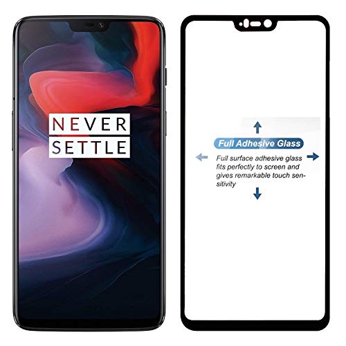 POPIO Tempered Glass for OnePlus 6 (Black) Edge to Edge Full Screen Coverage
