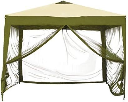 STOW-EZ 10' X 10' Pop-up Gazebo with Mosquito Net &amp; Carrying Bag Color: SAGE GREEN