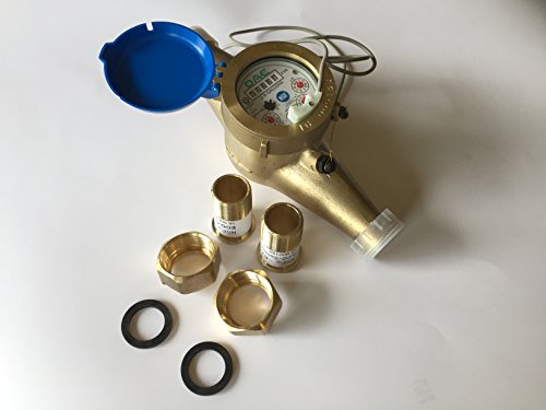 DAE MJ-100 1" NSF61 Lead Free Potable Water Meter, Pulse Output + Couplings