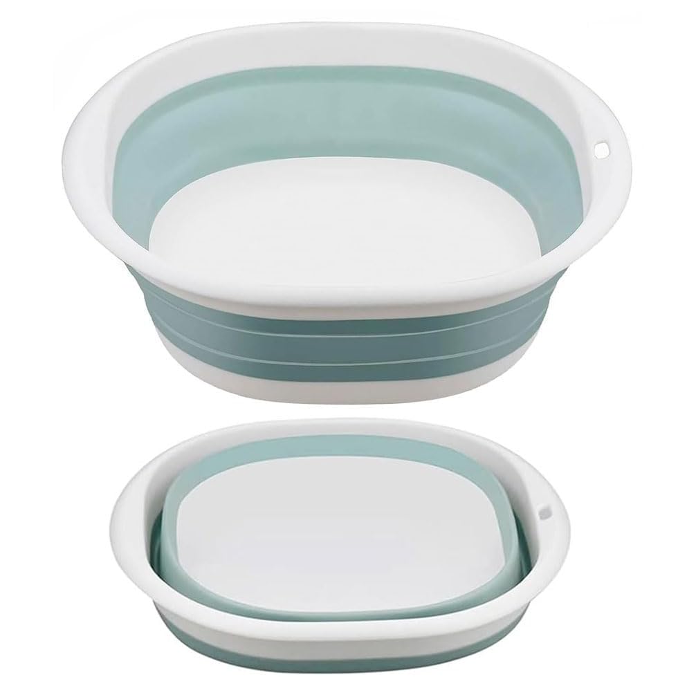 KHAOP Collapsible Washing Up Bowl - Foldable Storage Basin for Kitchen/Camping, collapsible bowl basin, Lightweight Portable for Travel & Home Use, Space Saving Folding Washtub (3.5L)