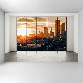 Wall Mural 3D Cityscape Removable Wallpaper Wall Sticker for Bedroom Living Room - 66x96 inches